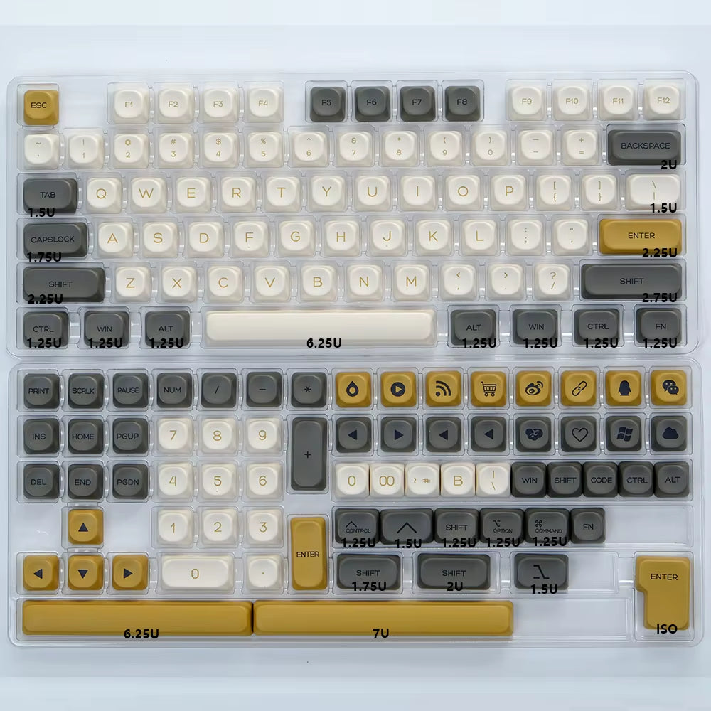KOA Keycaps GMK Soymilk 140 Keys PBT Keycap Similar MOA Japanese Korean Russian Keycap 7U MAC ISO for Mechanical Keyboard