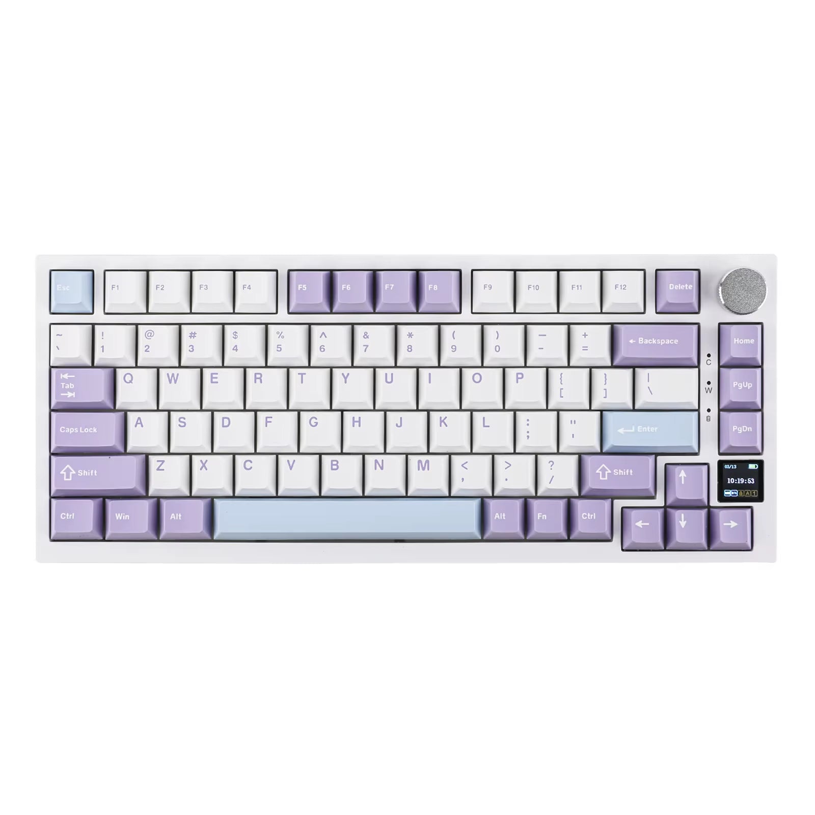 AK820 Pro 75% Gasket-Mounted Bluetooth 5.1/2.4G Wireless/Wired Mechanical Keyboard with TFT Screen for Mac/Win
