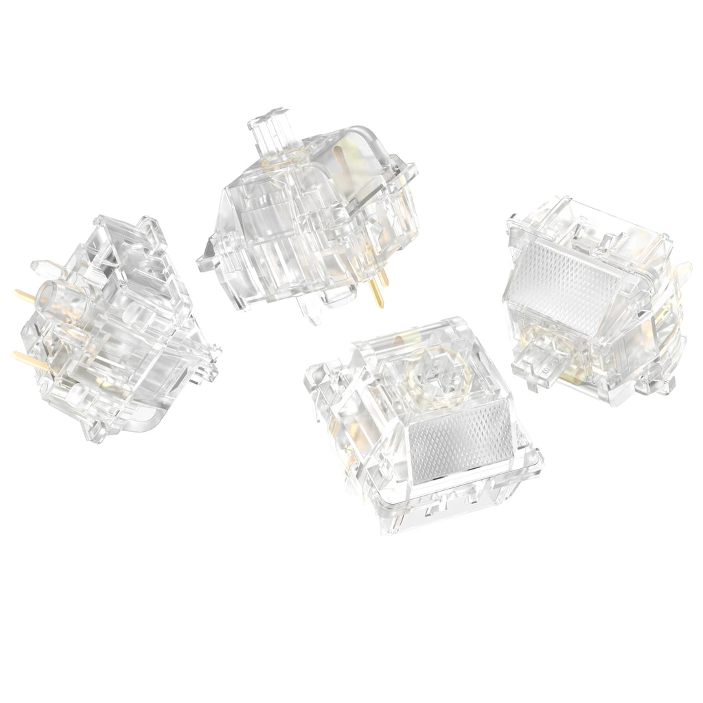Ice King Linear Switches, 62G Progressive Spring Transparent Clear RGB Switch, 5 Pins Lubed Smooth Line Keyboard Switches