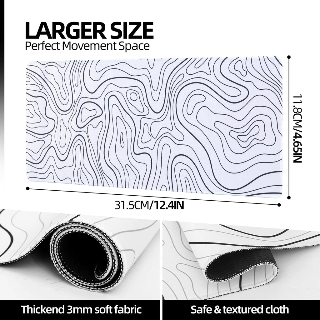 Mouse Pad Gaming Mousepad 31.5 X 11.8 X0.12In Large Mouse Pad for Keyboard and Mouse with Anti-Slip Rubber Base, Keyboard Pad XL Mouse Mat for Home and Office(White)