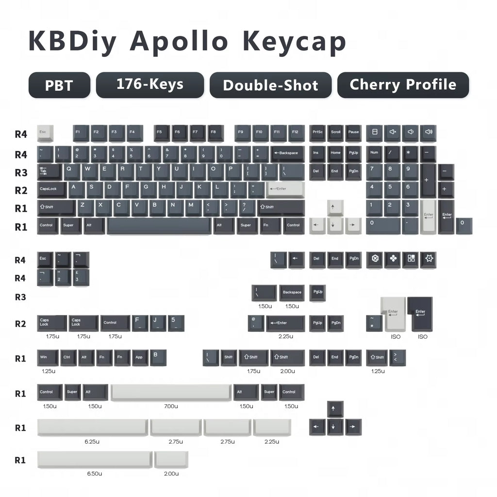 176 Keys Caps GMK Blue Samurai Keycap Cherry Profile Double Shot PBT for Mechanical Gaming Keyboard Retro ISO 7U Space Bar