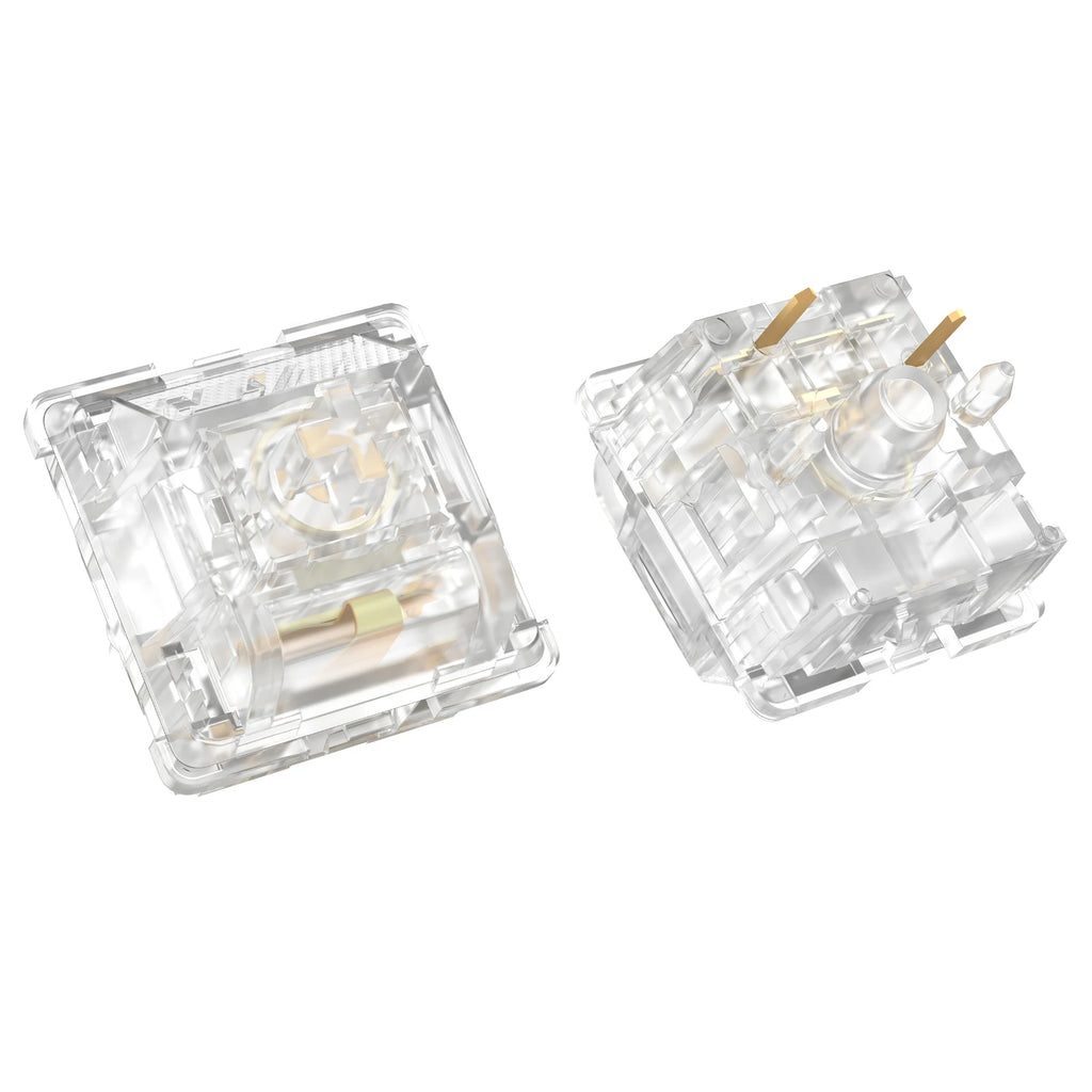 Ice King Linear Switches, 62G Progressive Spring Transparent Clear RGB Switch, 5 Pins Lubed Smooth Line Keyboard Switches