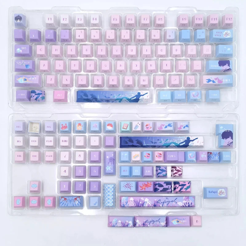 Hot Selling Love and Deepspace Keycaps Custom Rafayel Cherry Profile Cute Amina Point Side Carving Transparent Keycap for Gaming