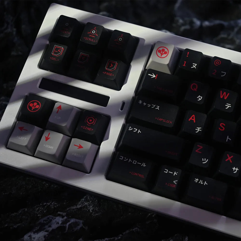 PBT Keycap Cherry Profile Japanese DYE Subbed 142 Keys Black Custom Keycaps for Outemu Gateron Mx Switch Mechanical Keyboard