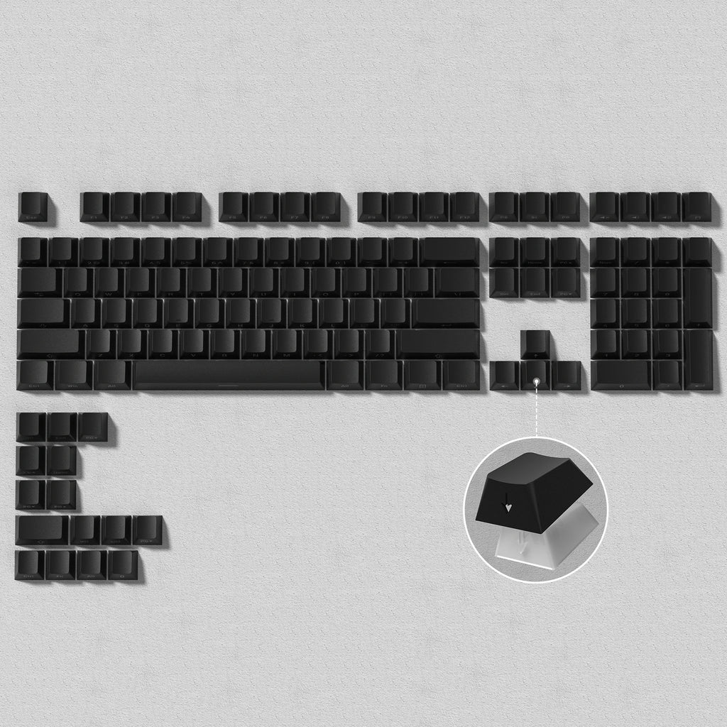 136 Key Black Side-Lit Shine through Backlit Keycaps PBT Double Shot Keycaps OEM Profile for MX Switches Mechanical Keyboard
