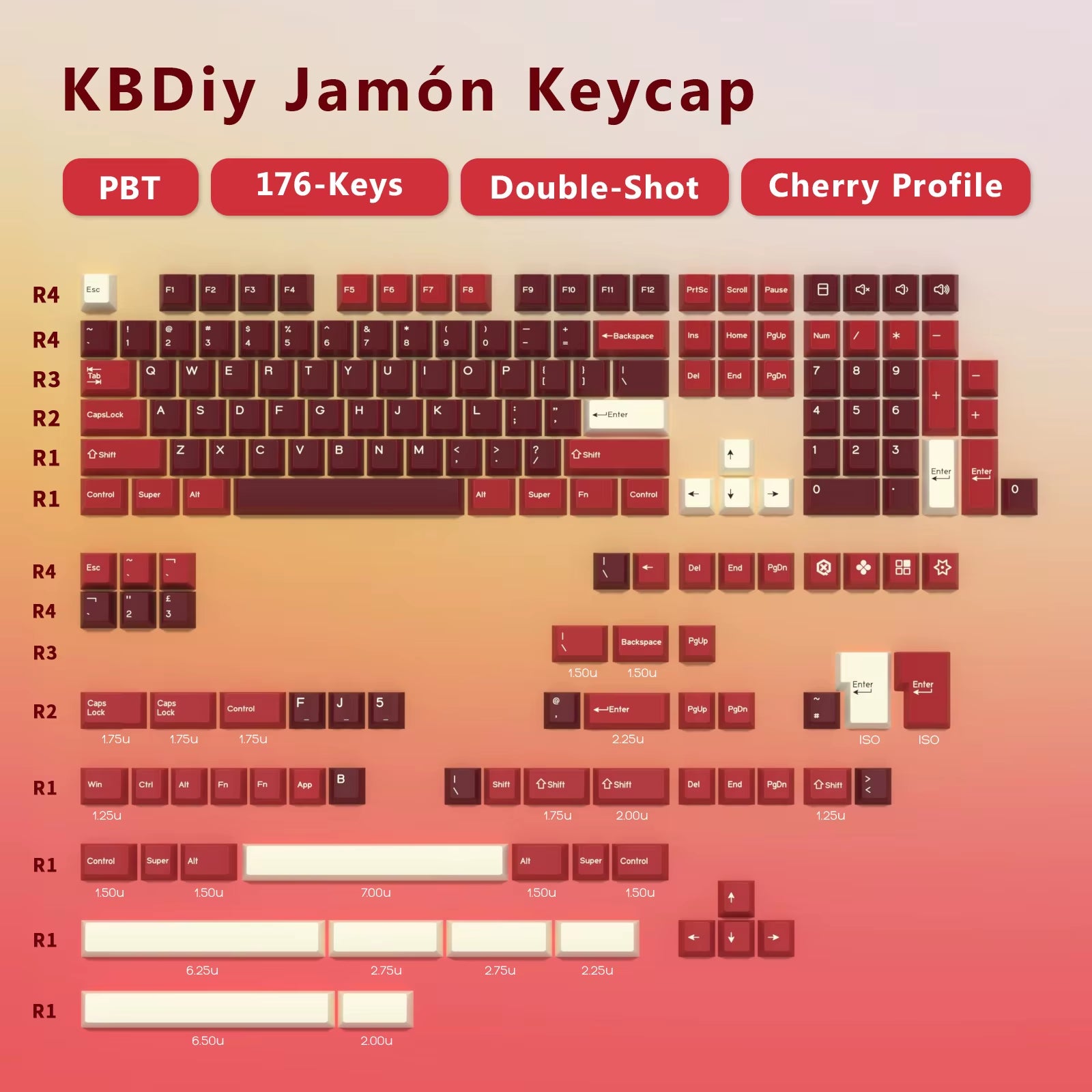 GMK Illusion Keycap Cherry Profile Double Shot PBT ISO Keycaps for Gamer Mechanical Keyboard Kit Gaming Point Retro Keycap