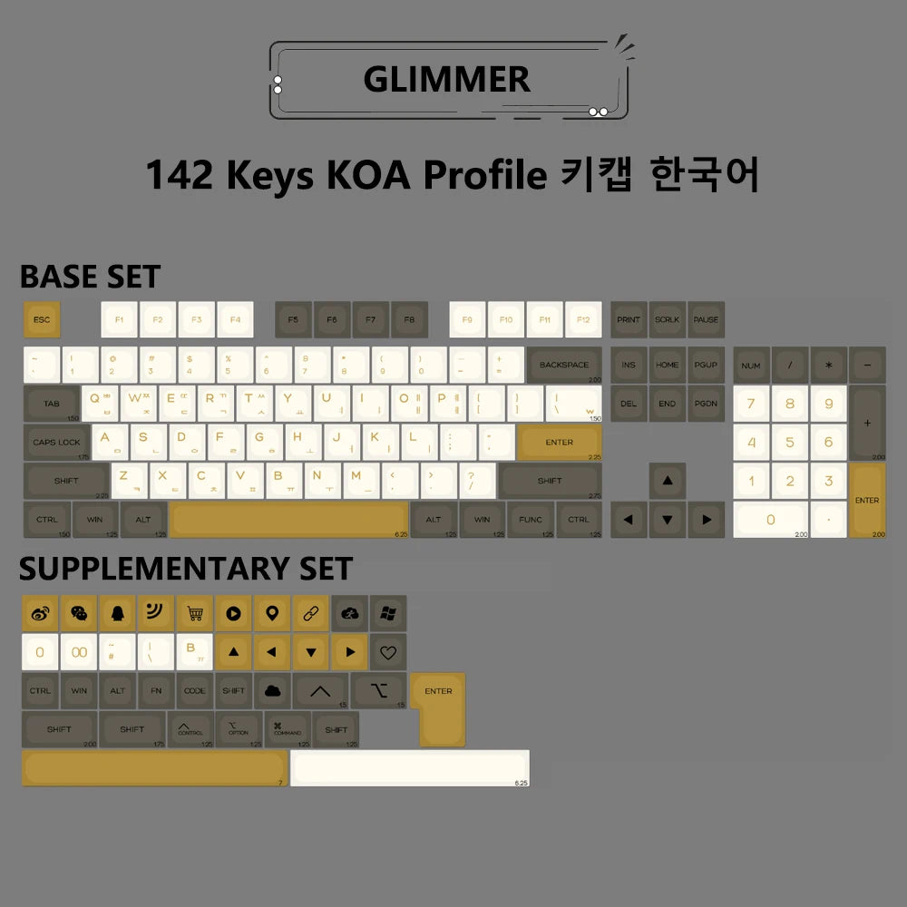Matcha KOA Keycap PBT Similar MOA Keycaps Retro 7U MAC ISO Japanese Korean Russian 143 Key Cap Set for Mechanical Keyboard
