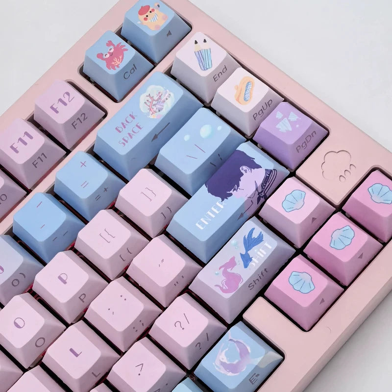 Hot Selling Love and Deepspace Keycaps Custom Rafayel Cherry Profile Cute Amina Point Side Carving Transparent Keycap for Gaming